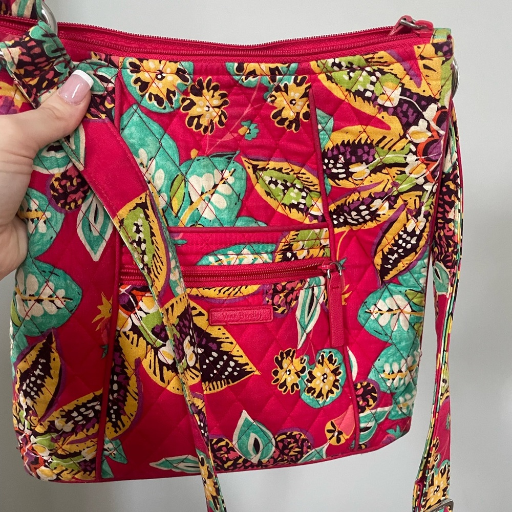 Vera Bradley Large Crossbody Bag - Floral Print Cotton